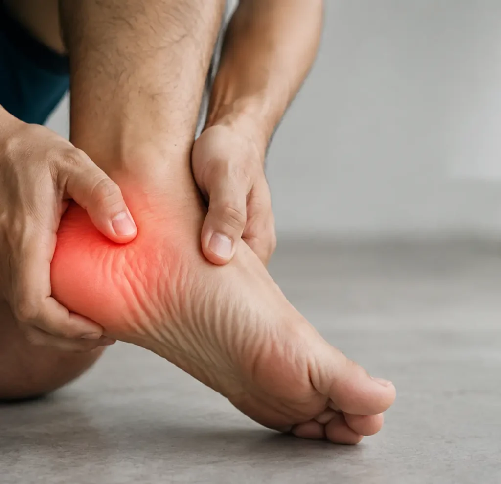 a patient with heel pain comes to Dr Manisha Physiotherapy Clinic for heel pain physiotherapy in Indore