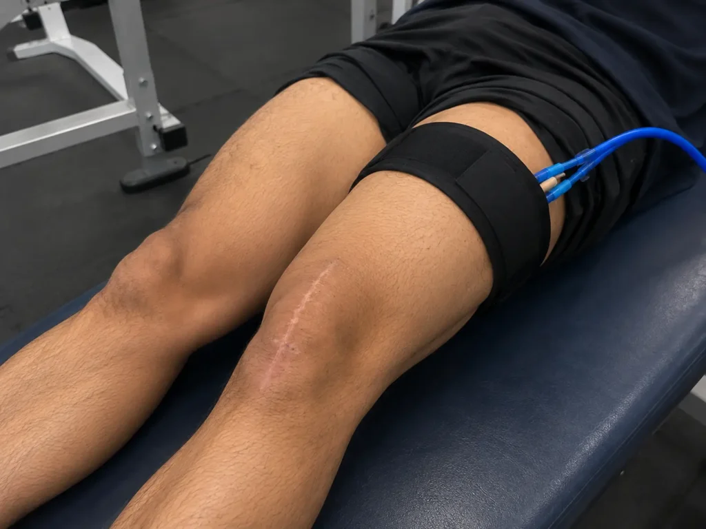 BFR Training after ACL Surgery done by Dr Manisha Mishra, musculoskeletal physiotherapist.